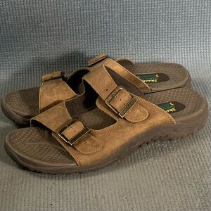 Skechers Women's Reggae-Jammin Brown Leather Sandals Size 9